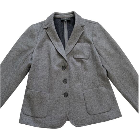 Talbots Blazer Jacket Gray Wool Blend Button Front Pockets Blazer Size 10 - Picture 9 of 12